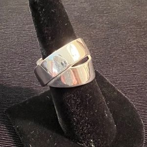 Silpada bold banded silver ring - size 8